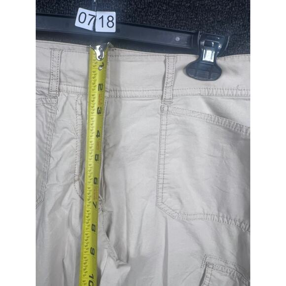 White House Black Market Khaki Cropped Cargo Pants Womens Size 8 Denim Mid Rise - Picture 7 of 8